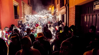 Espectáculo de fuego creado por Carrozas Rurro