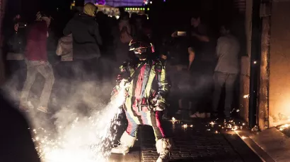 Espectáculo de fuego creado por Carrozas Rurro