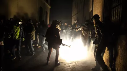 Espectáculo de fuego creado por Carrozas Rurro