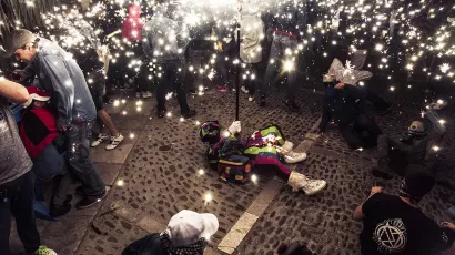 Espectáculo de fuego creado por Carrozas Rurro