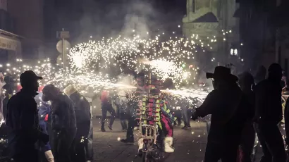 Espectáculo de fuego creado por Carrozas Rurro